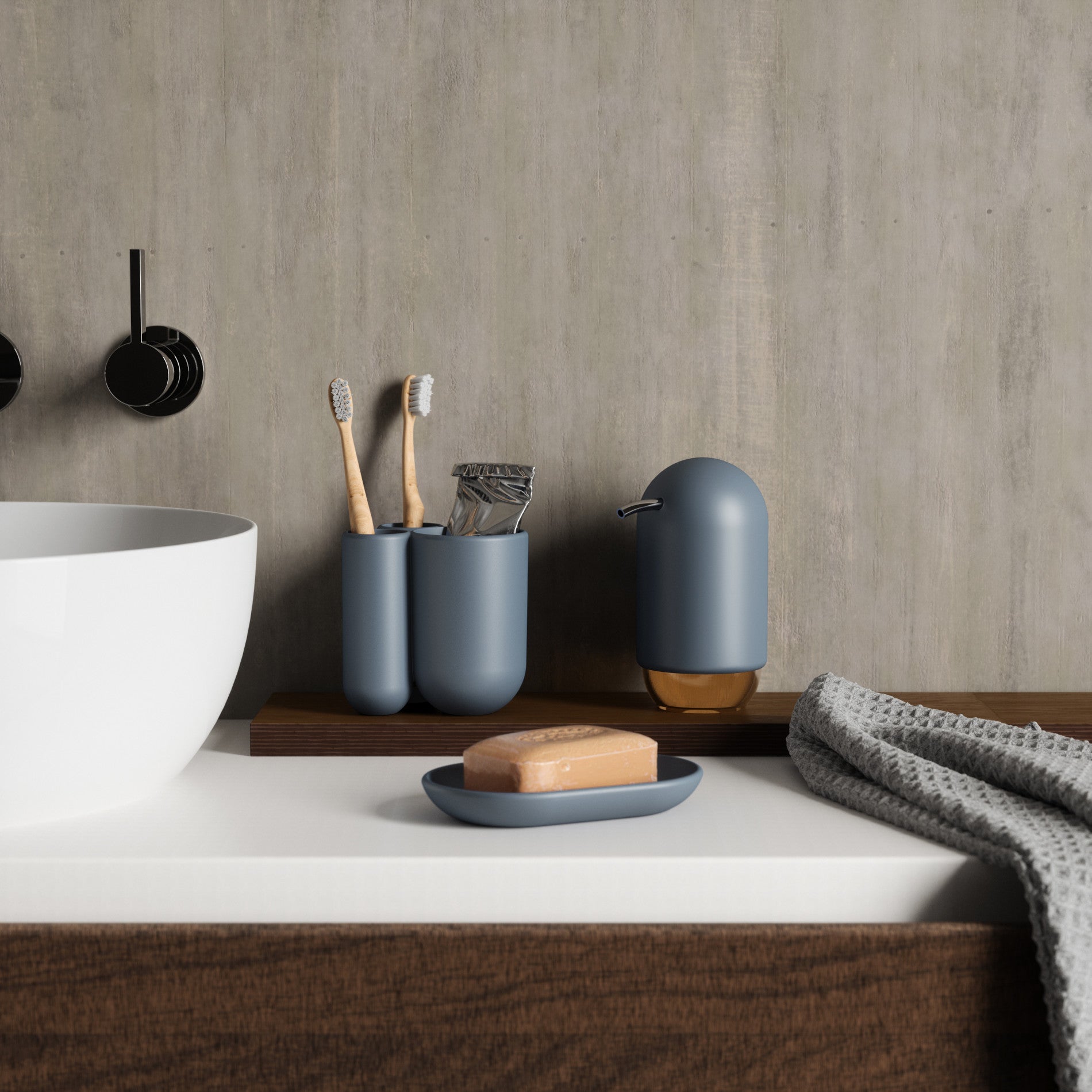Touch Organizer & Toothbrush Holder - Bathroom Countertop Organizer for Toothbrushes, Razors, and Makeup Brushes - Perfect for Home, Travel, and Dorm Organization