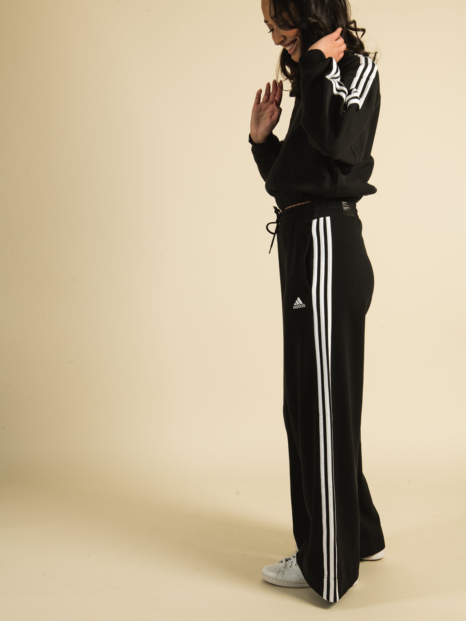 Adidas 3 Stripes Wide Leg Sweatpants for Women & Men | Comfortable Lounge Pants | Casual Streetwear | Perfect for Yoga, Running & Home Relaxation