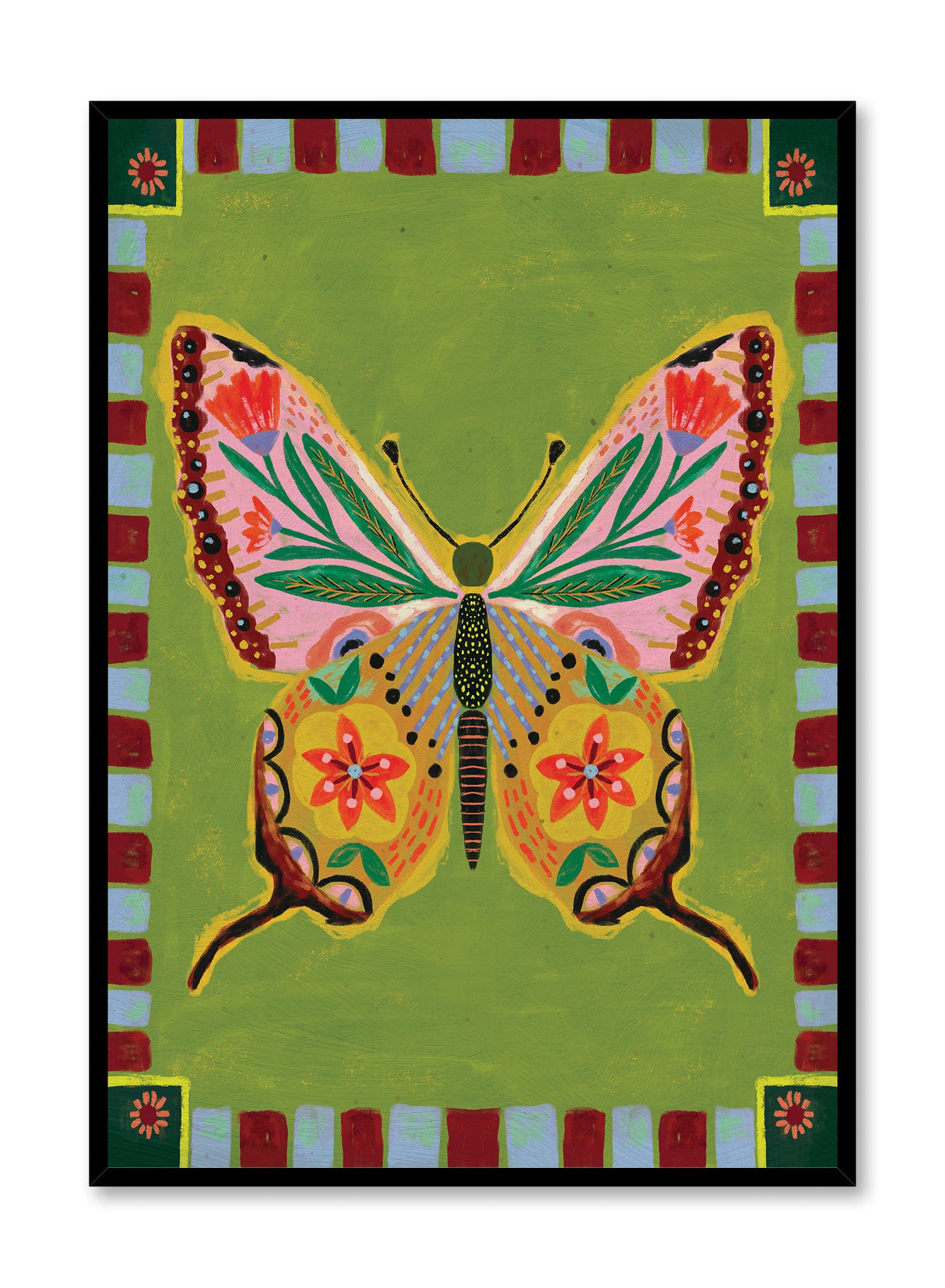 Flutterby Butterfly Poster - Vibrant Wall Art Decor for Home, Office & Nursery - Perfect for Living Room, Bedroom & Kids Room Decor