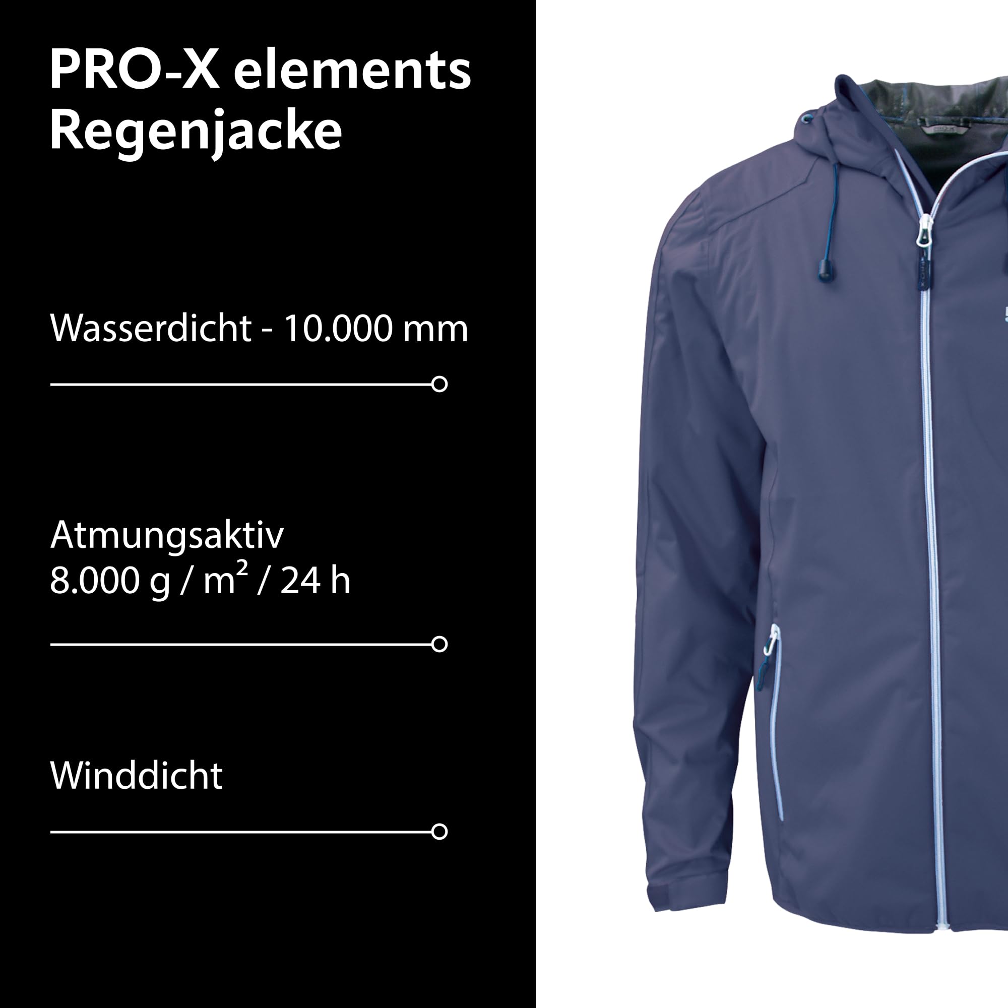 PRO-X Elements Men's Donovan Jacket - Lightweight Waterproof Windbreaker for Outdoor Hiking & Travel