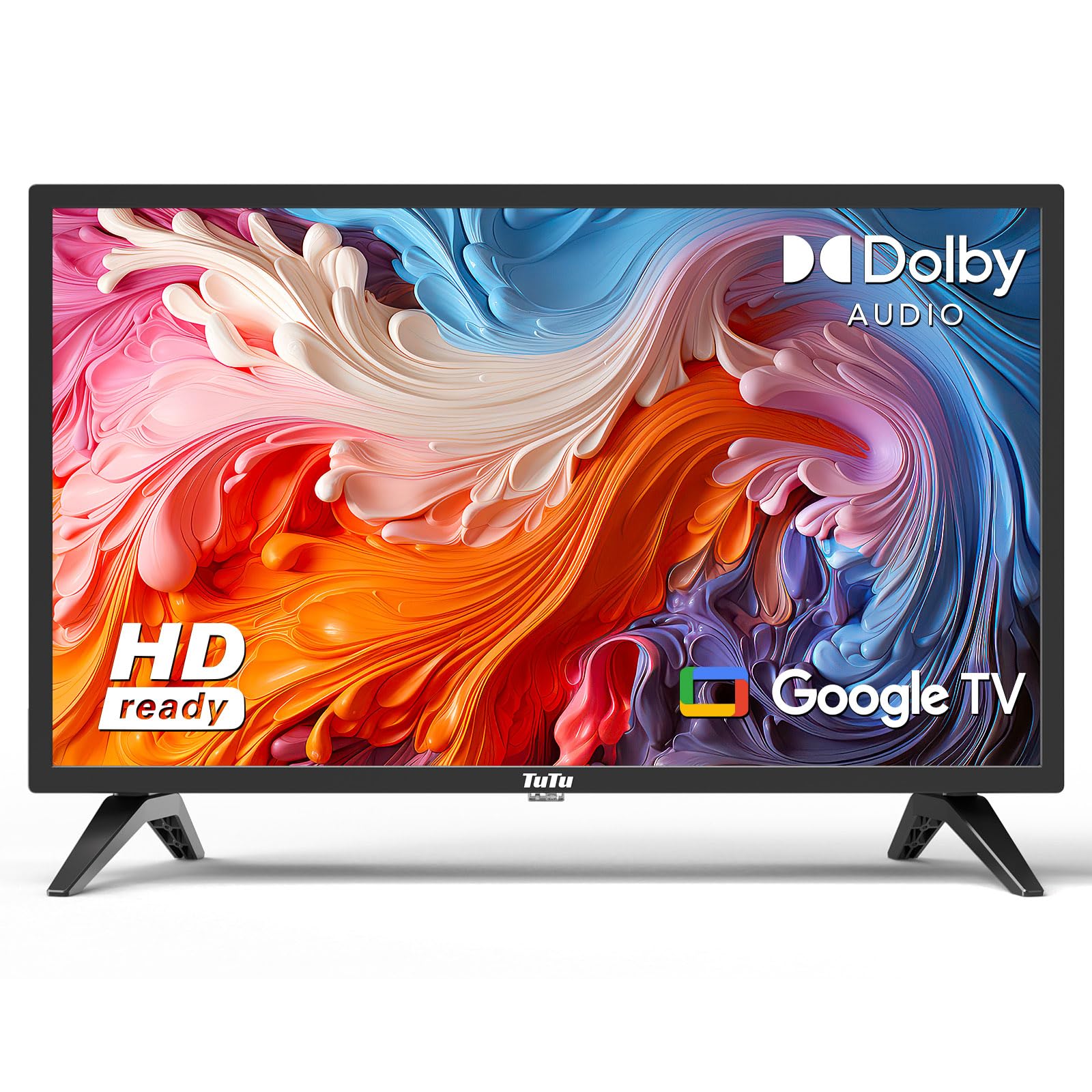 24 Inch 720P HD Smart TV with Google TV - Slim LED Smart TV/Monitor with HDMI, Dolby Audio & Voice Remote (2024 Model) for Streaming, Gaming & Home Entertainment - Perfect for Bedroom, Dorm, Kitchen & Small Spaces