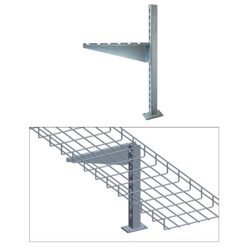 Heavy Duty Flag Floor Stand for Wire Mesh Cable Trays - Durable Support for Industrial Cable Management | Perfect for Data Centers, Warehouses & Construction Sites