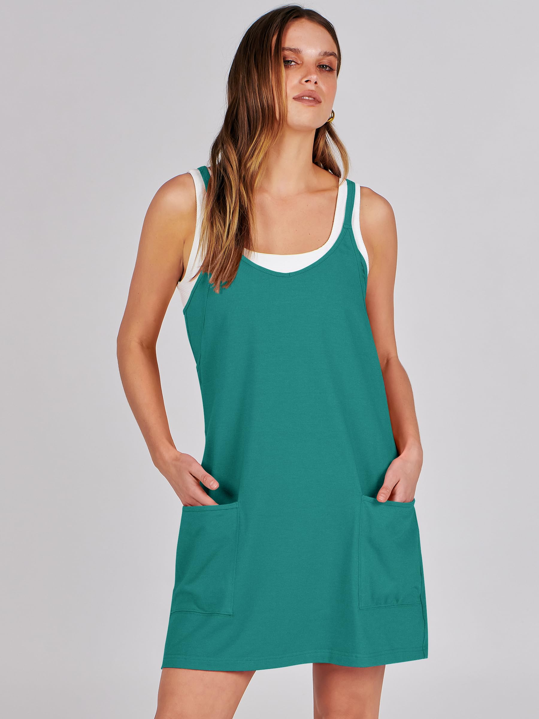 ANRABESS Women's Summer Mini Romper Dress - Workout Tennis Active Sports Outfit with Built-in Shorts | Trendy Vacation Wear for Gym, Beach & Casual Outings