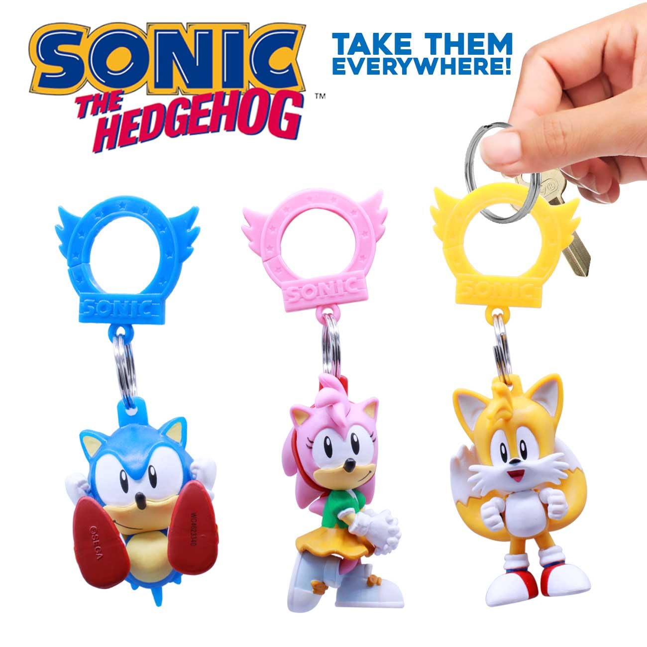 Sonic the Hedgehog Backpack Hangers (Series 5) - Fun Character Hooks for Kids School Bags, Bedrooms & Dorm Rooms - Just Toys LLC Official Licensed Product