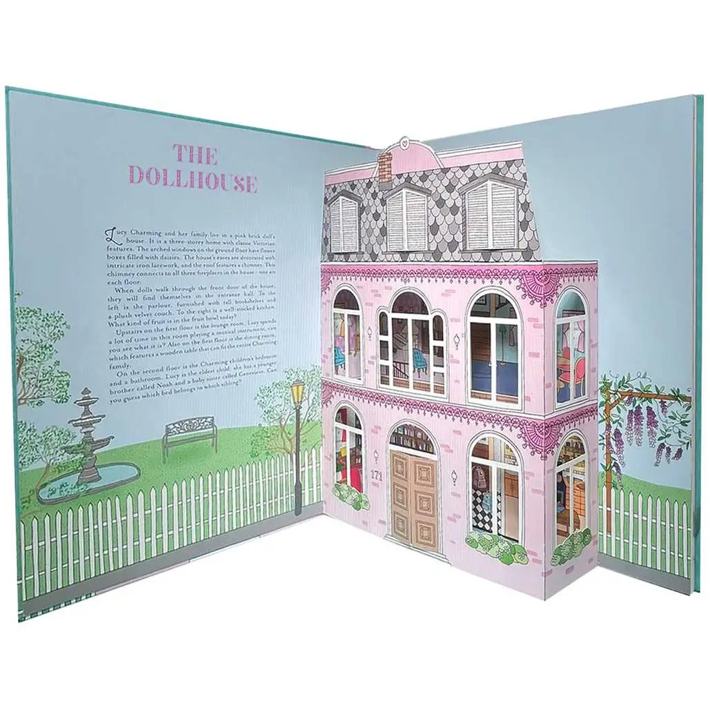 Interactive Dollhouse Pop-Up Book for Kids - 3D Miniature House Toy with Fold-Out Rooms & Furniture - Perfect for Imaginative Play, Storytelling & Early Learning