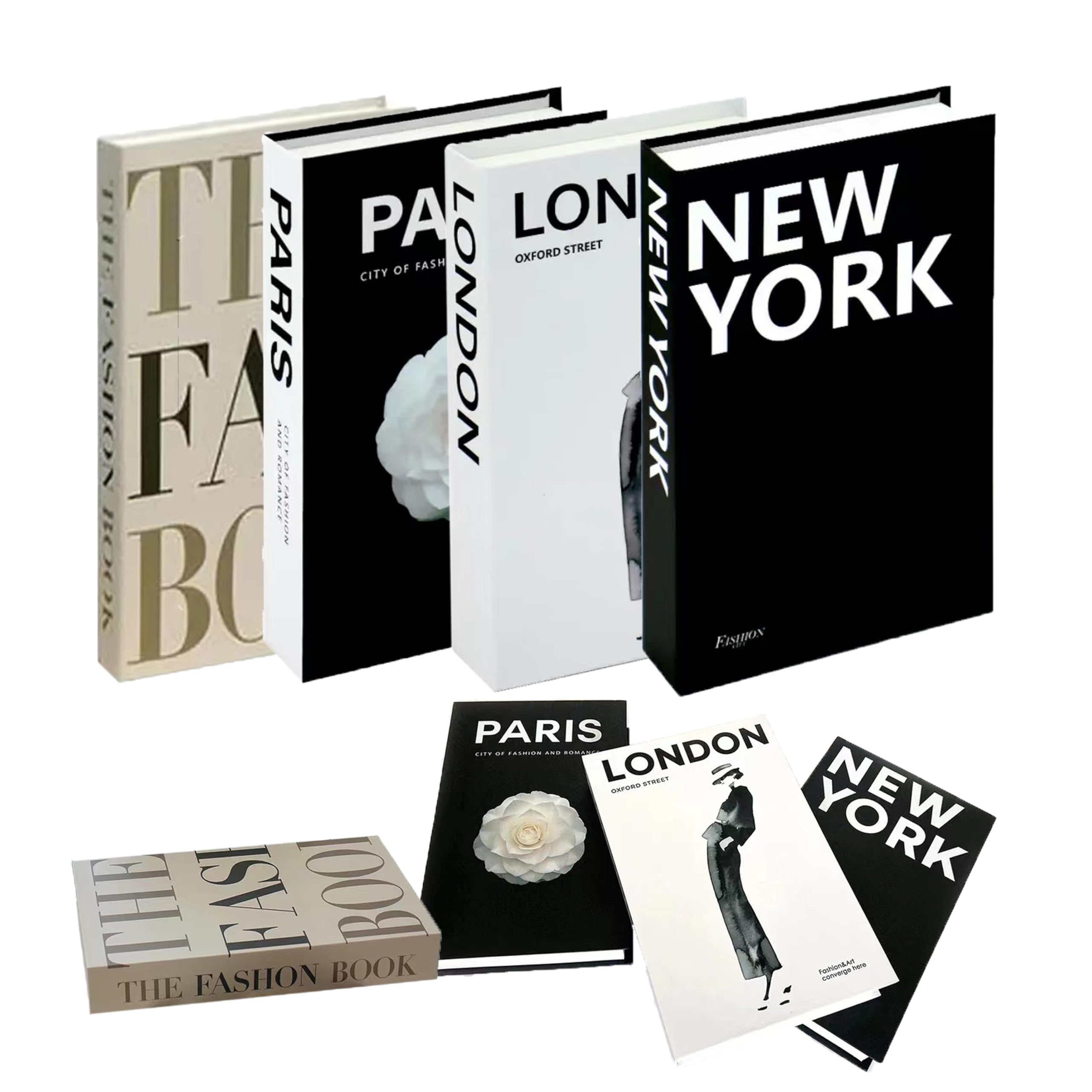 4 Pcs Decorative Books for Home Décor - Vintage Faux Bookshelf Decor, Coffee Table Books & Shelf Styling - Perfect for Living Room, Bedroom, Office & Bookshelf Display - Fake Books for Elegant Home Decoration