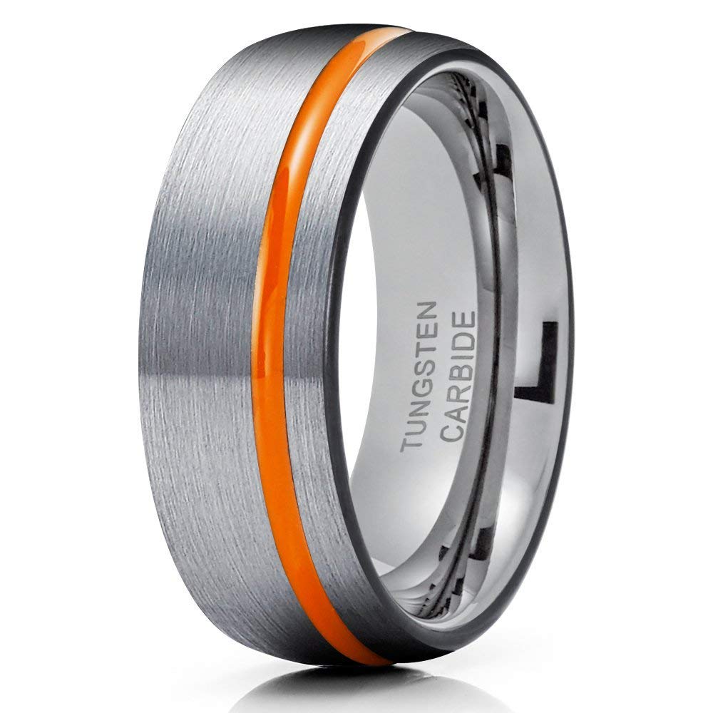 Tungsten Wedding Band for Men & Women - 8mm Silver Tungsten Ring for Engagement, Anniversary & Couples - Durable & Scratch-Resistant Jewelry for Everyday Wear