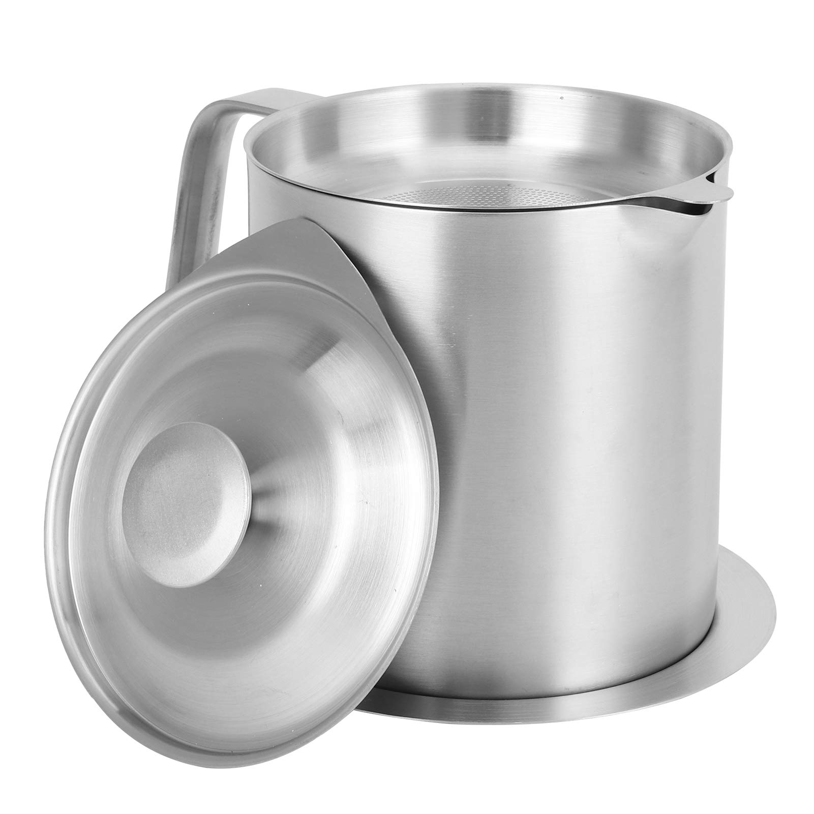 Stainless Steel Oil Strainer and Storage Container for Kitchen - Reusable Oil Filter Pot for Cooking, Frying & Deep Frying - Perfect for Restaurants and Home Kitchens