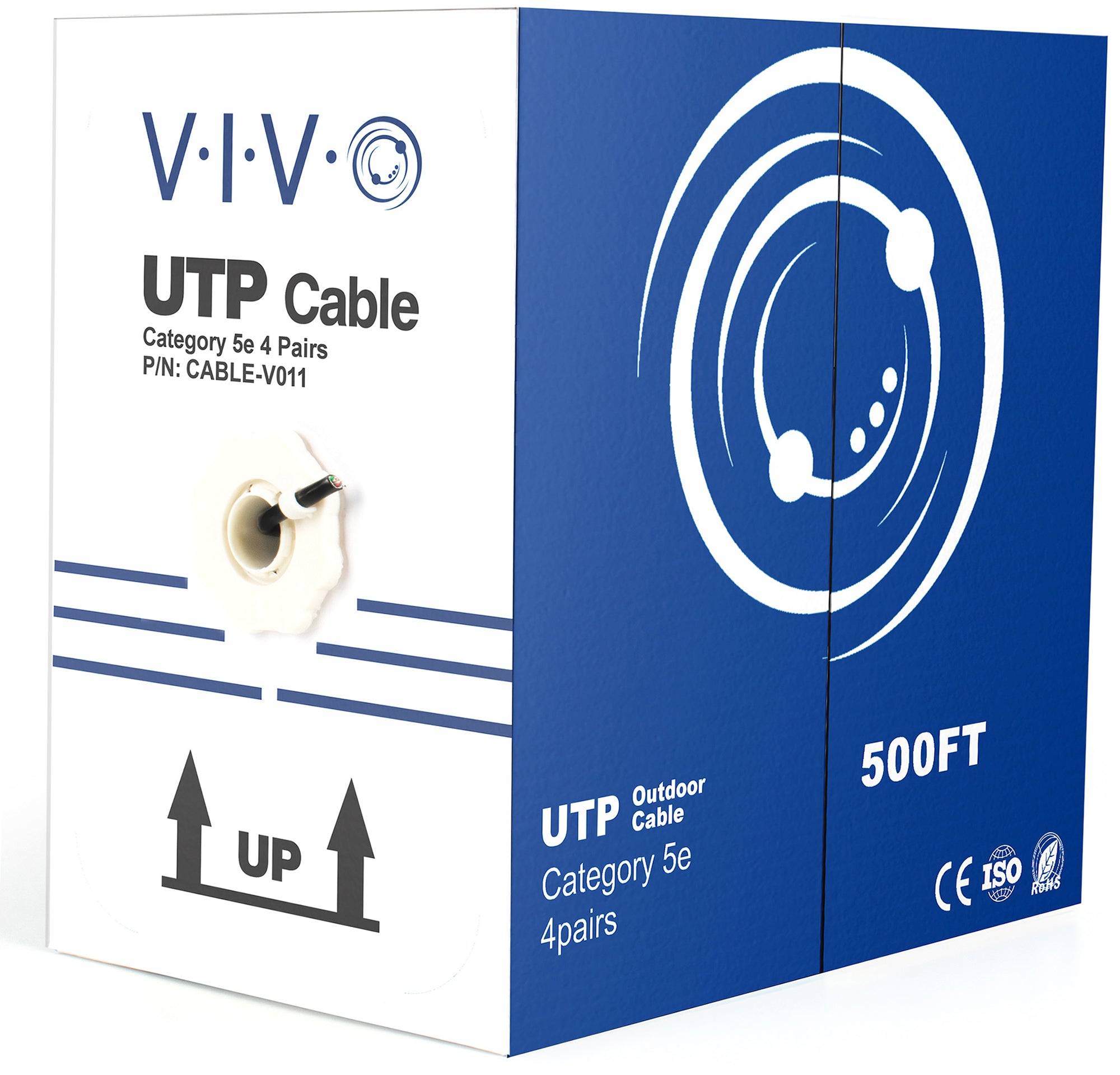 Premium Black Cat5e Outdoor Ethernet Cable - Weatherproof, High-Speed Internet Network Cable for Gaming, Security Cameras & Outdoor Networking