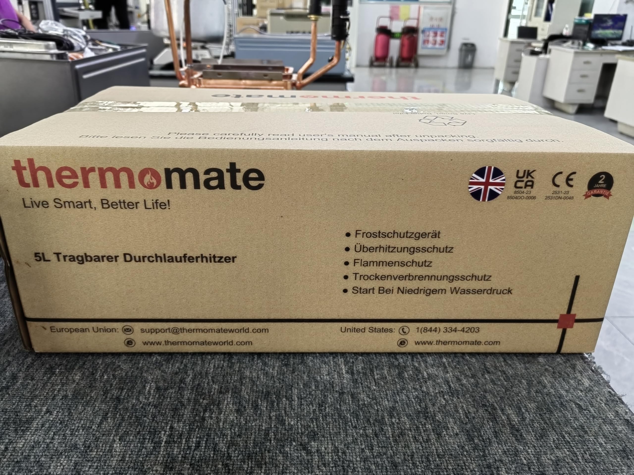 Thermomate AZ132B-DE 5L Portable Propane Gas Water Heater - 50mbar Tankless Instant Hot Water System for Outdoor Showers, Camping, RV, Horse Washing & Mobile Homes | Perfect for Backyard, Farm & Off-Grid Living