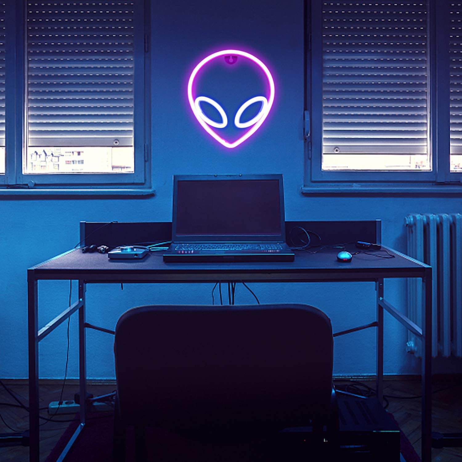 Alien LED Neon Sign Wall Light - USB/Battery Powered Acrylic Wall Decor for Bedroom, Kids Room, Living Room, Bar - Perfect for Parties, Christmas Decorations & Wedding Lighting
