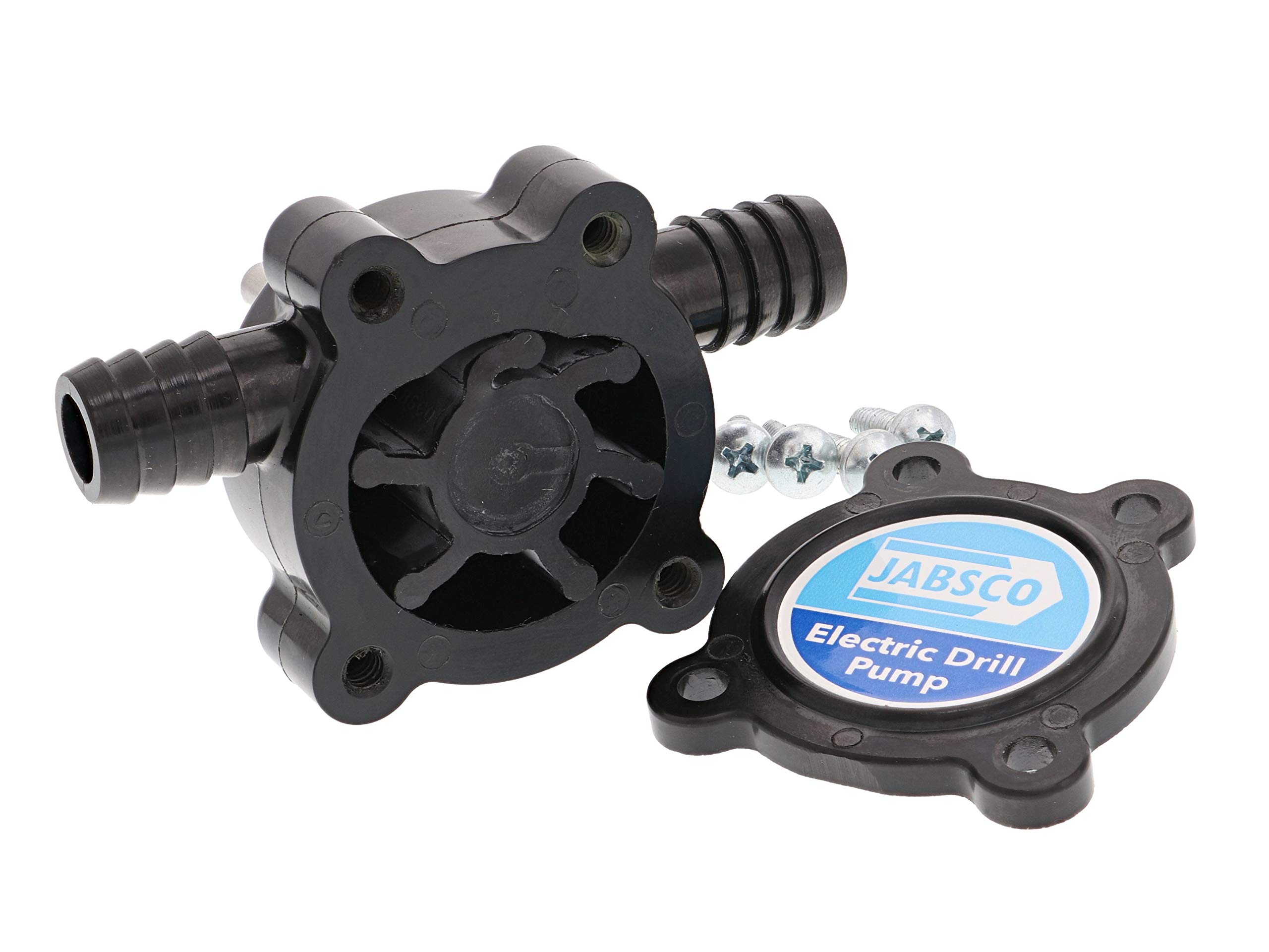 Jabsco 17250-0003 Self Priming Electric Drill Pump - Portable Water Transfer Pump for Boats, RVs & Emergency Use - Black (Marine, Camping, Flood Control)