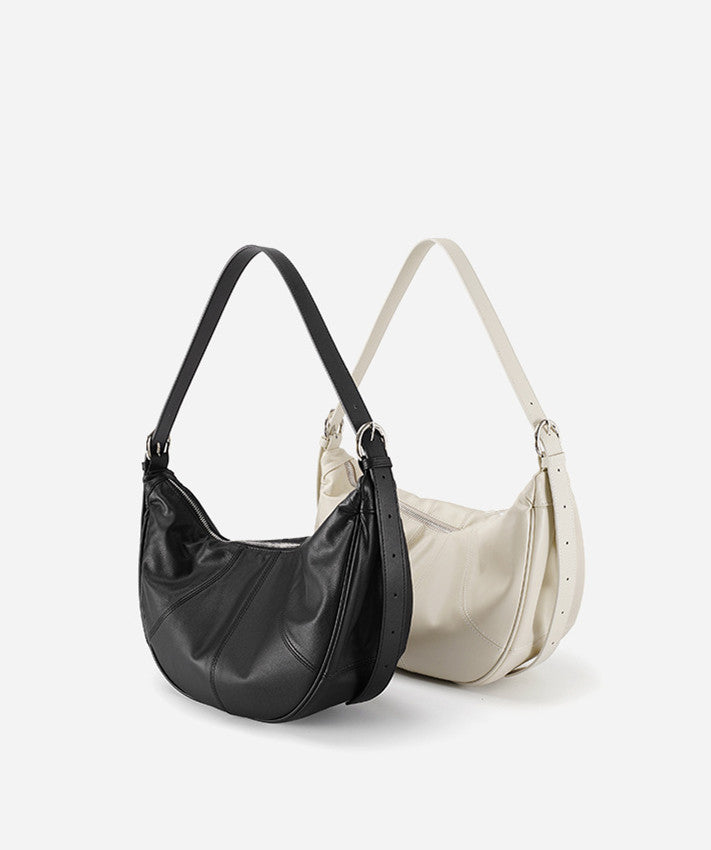 Stylish Leather Half Moon Shoulder Bag for Women - Crossbody Purse with Adjustable Strap - Perfect for Work, Travel & Everyday Use