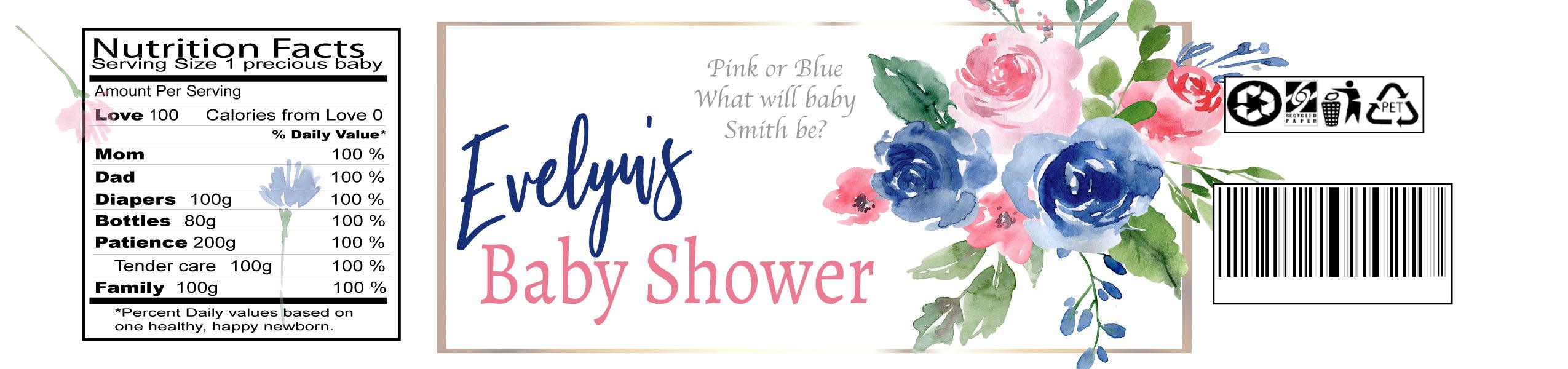 Gender Reveal Baby Shower Water Bottle Labels - Pink or Blue - Perfect for Gender Reveal Parties, Baby Showers & Celebrations