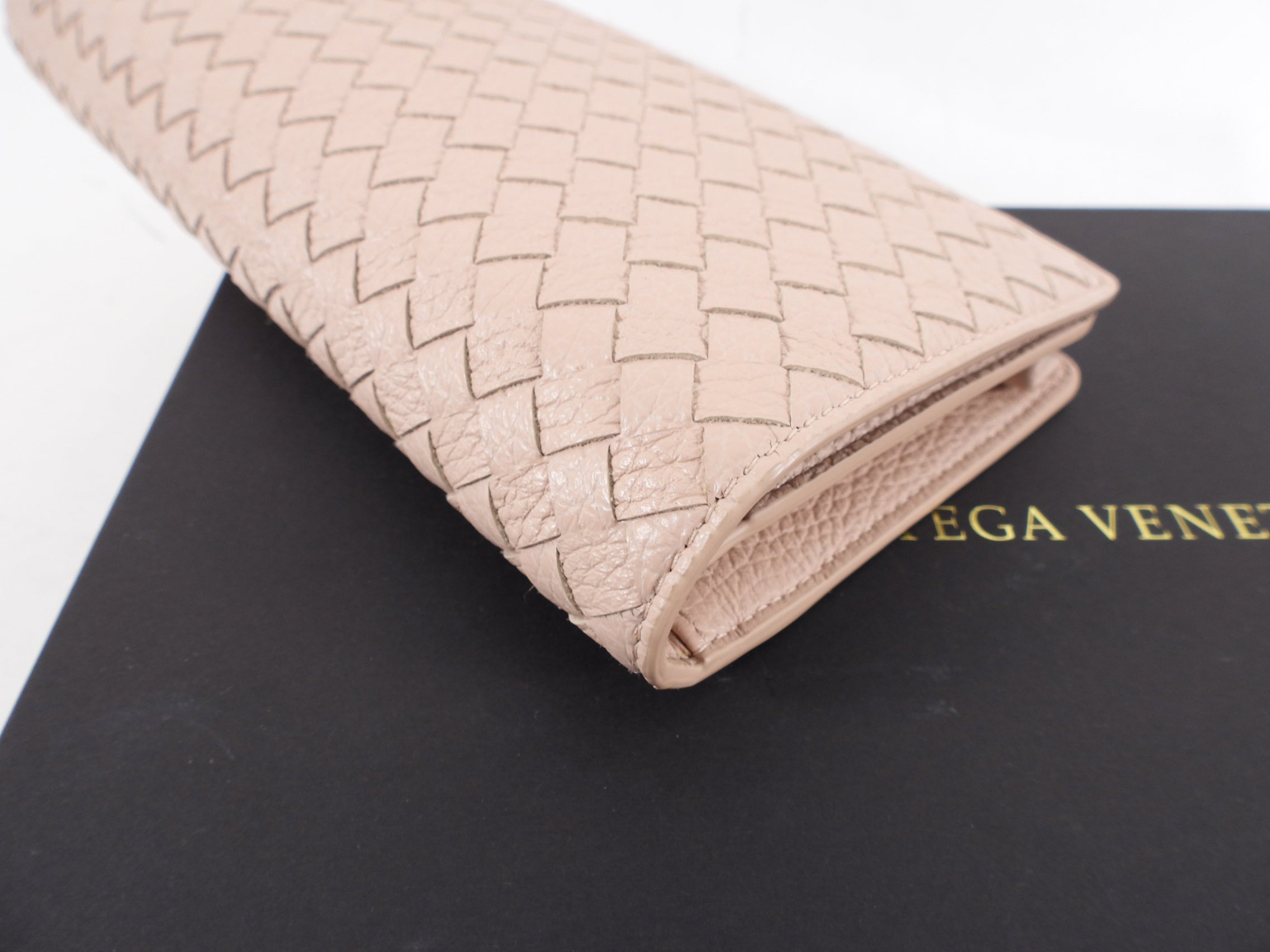 Bottega Veneta Intrecciato Leather Peach Rose Wallet on Strap - Luxury Crossbody Phone Wallet for Women | Perfect for Parties, Travel & Everyday Use