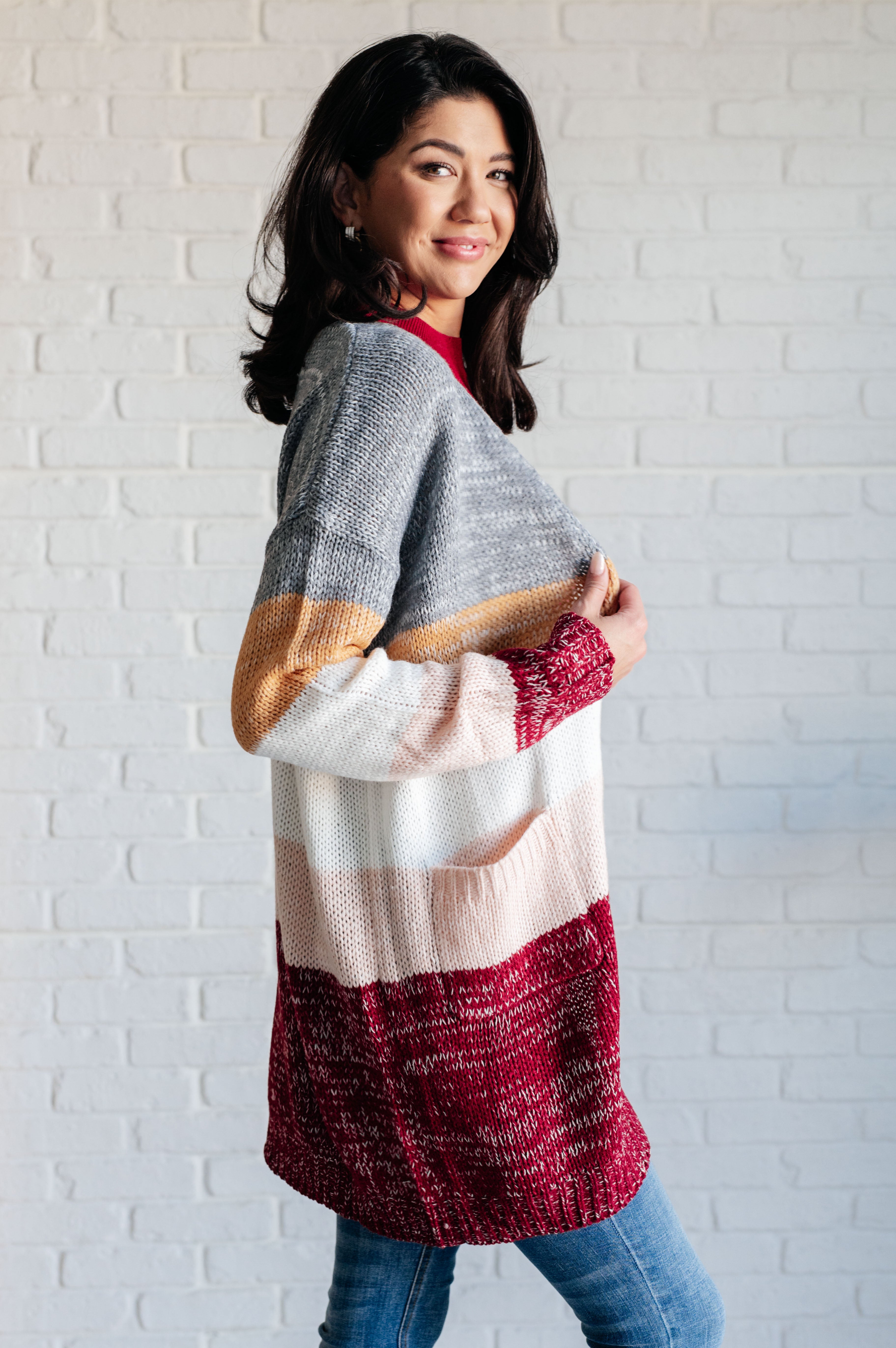 Stylish Color Block Cardigan for Women - Soft Warm Knit Sweater | Perfect for Fall Layering, Office Wear & Casual Outfits