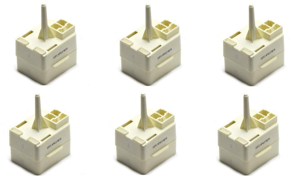 Refrigerator Relay & Overload Replacement Kit - Compatible with 8201786, 2198830, AP3885081, 2220475, 1177466, 2188829, PS993073 - Pack of 6 - Ideal for Fridge Repair and Maintenance