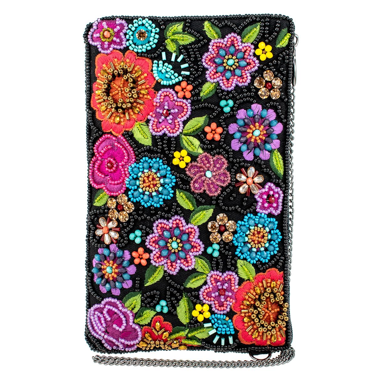 Mary Frances So Sweet Beaded Floral Crossbody Phone Bag for Women - Stylish Multi-Color Beaded Purse with Adjustable Strap, Perfect for Parties, Weddings & Everyday Use