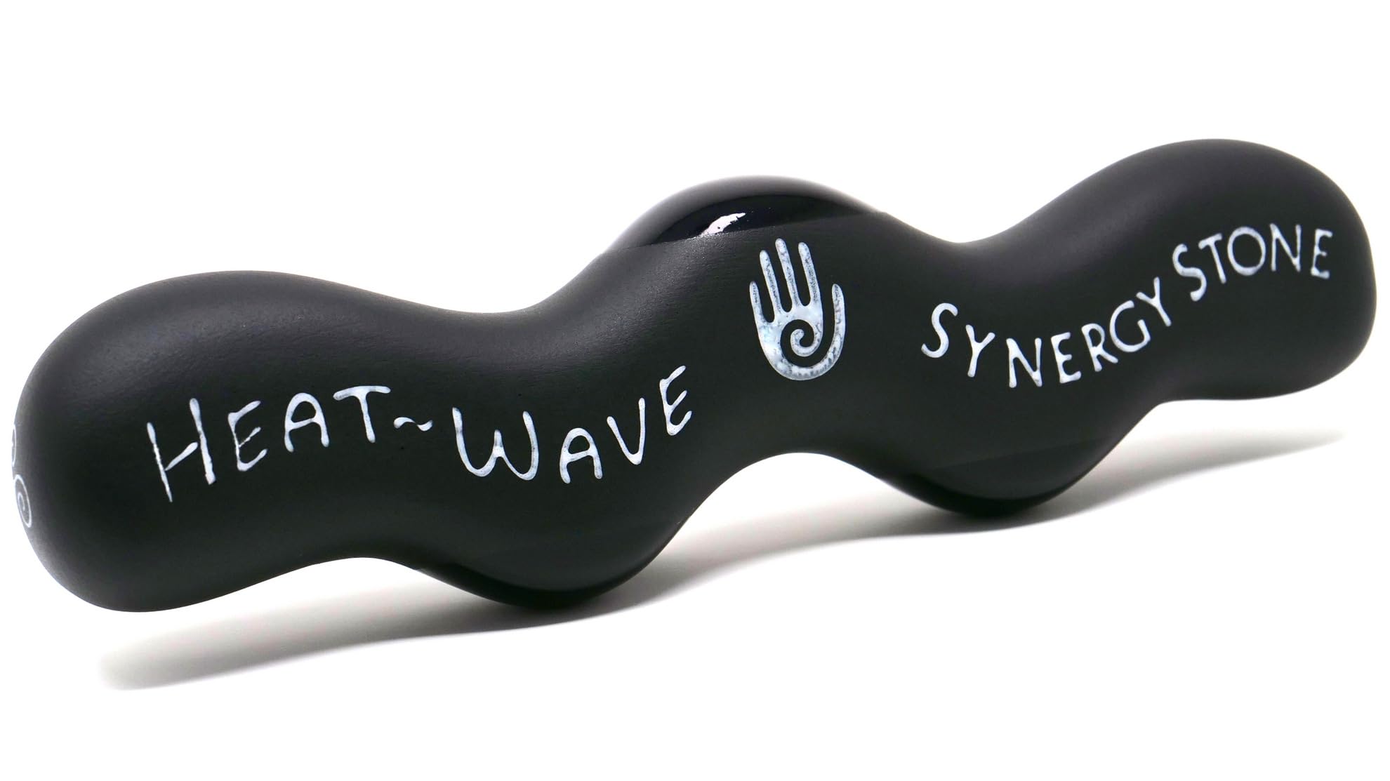 Heat-Wave (Basalt Black) Synergy Stone - Hot Stone Massage Tool for Neck, Back, Legs & Feet - Natural Matte Surface for Skin with Oil - Relaxing & Therapeutic - Perfect for Spa, Home Massage & Self-Care