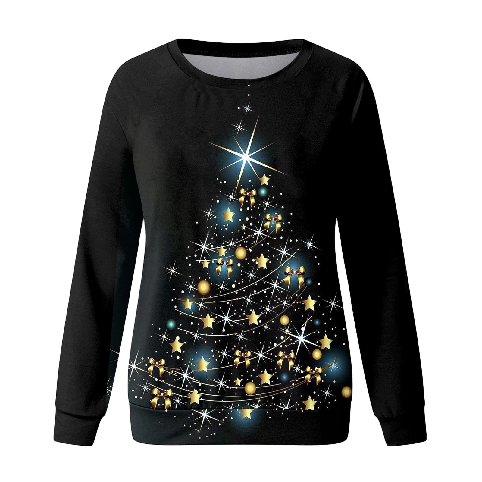 Women's Christmas Print Sweatshirt - Oversized Winter Pullover for Casual Wear