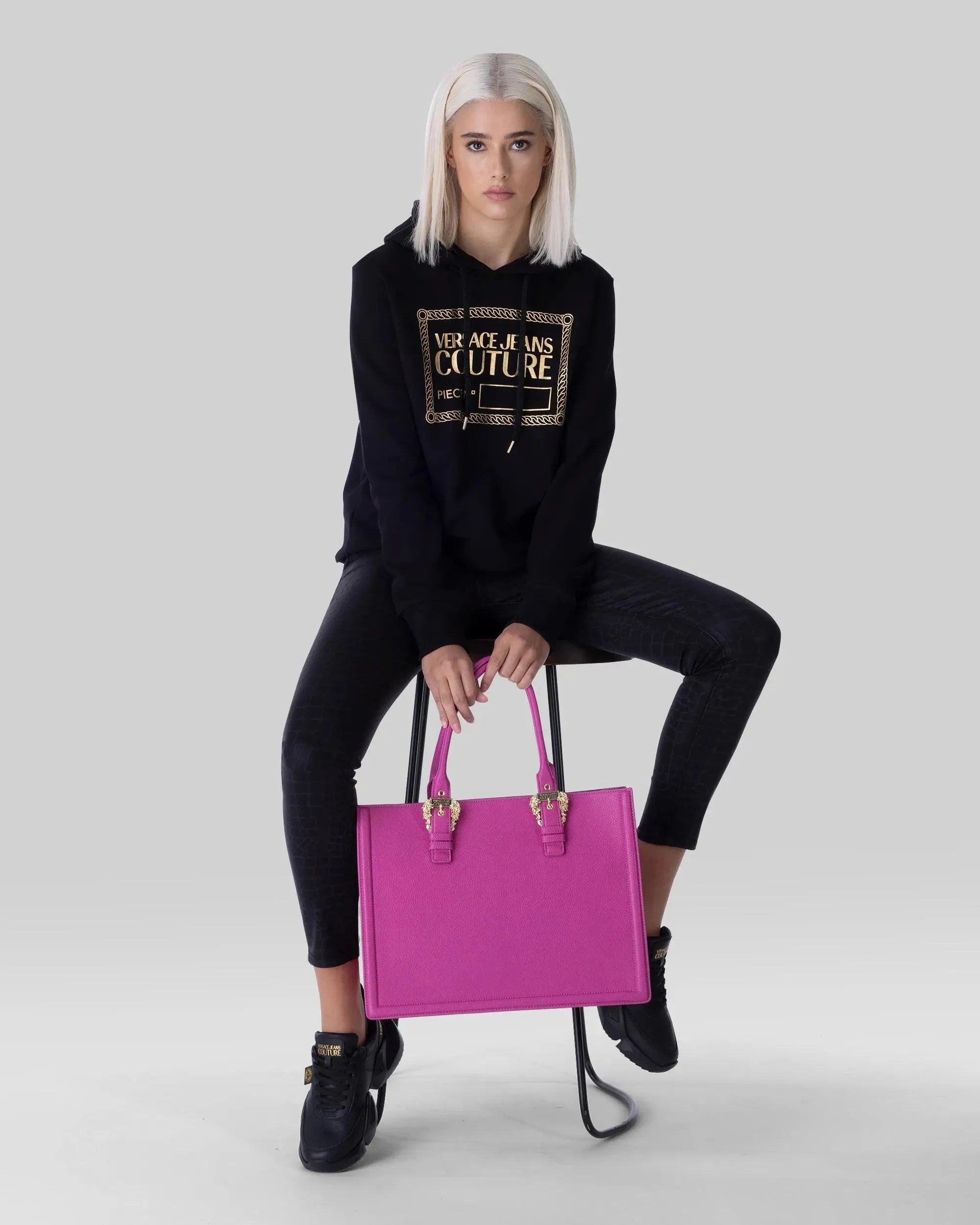 Premium Gold Foil Logo Embroidered Sweatshirt for Men & Women - Soft Cotton Pullover Hoodie for Casual Wear, Street Style & Lounge Comfort