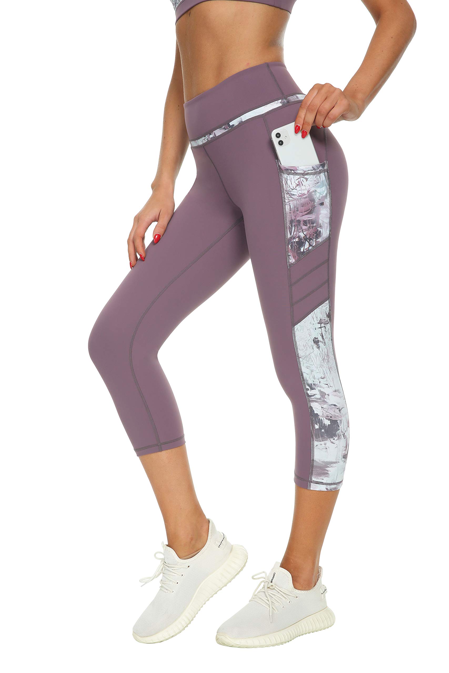 Zinmore Women's High Waisted Capri Yoga Pants with Pockets - Breathable Workout Leggings for Running, Exercise & Gym - Perfect for Yoga, Pilates & Casual Wear