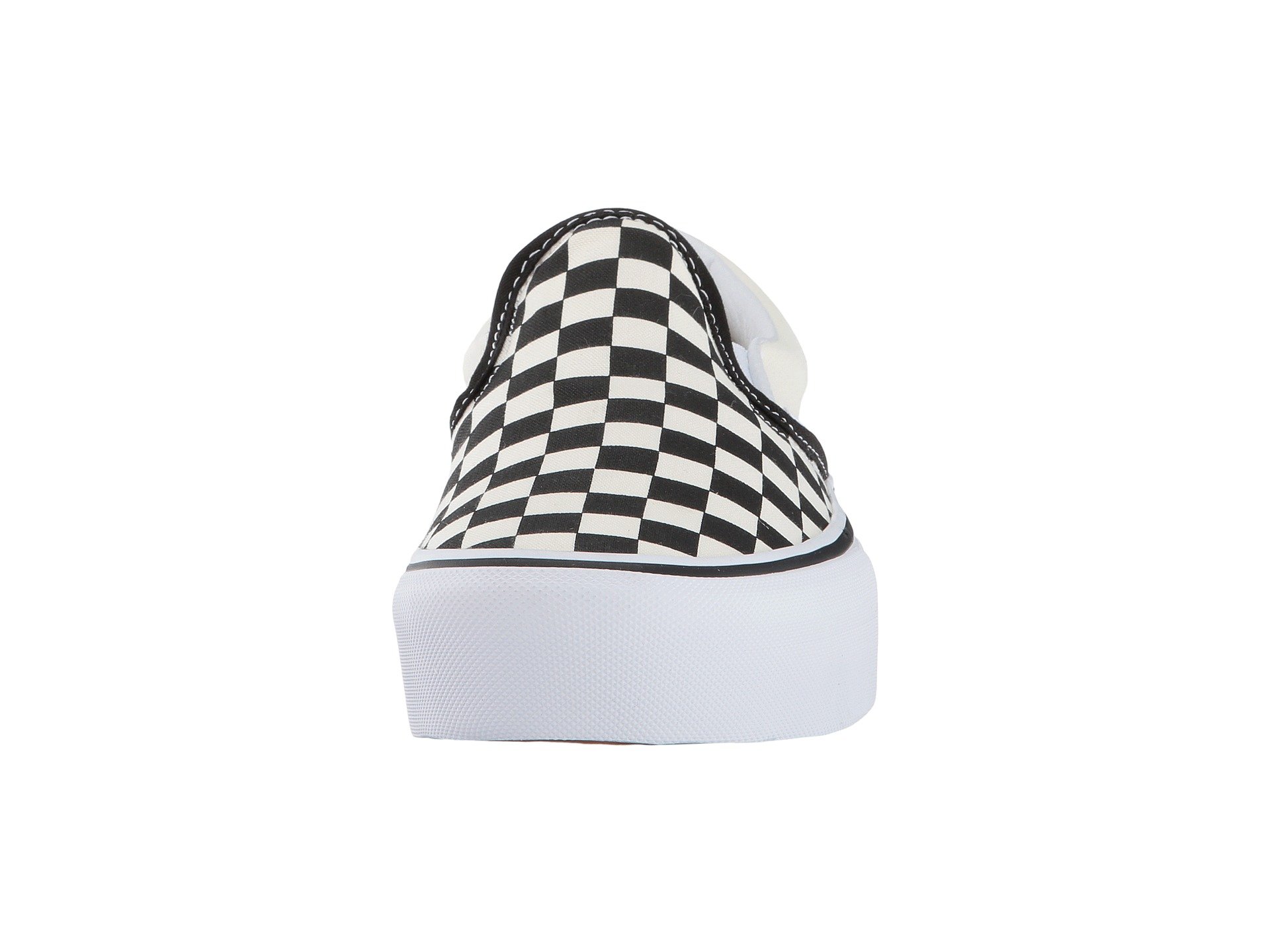 Vans Men's Classic Slip-On Platform Sneakers - Black & White Checkerboard Print - Size 7.5 US - Comfortable Casual Shoes for Skateboarding, Streetwear & Everyday Wear