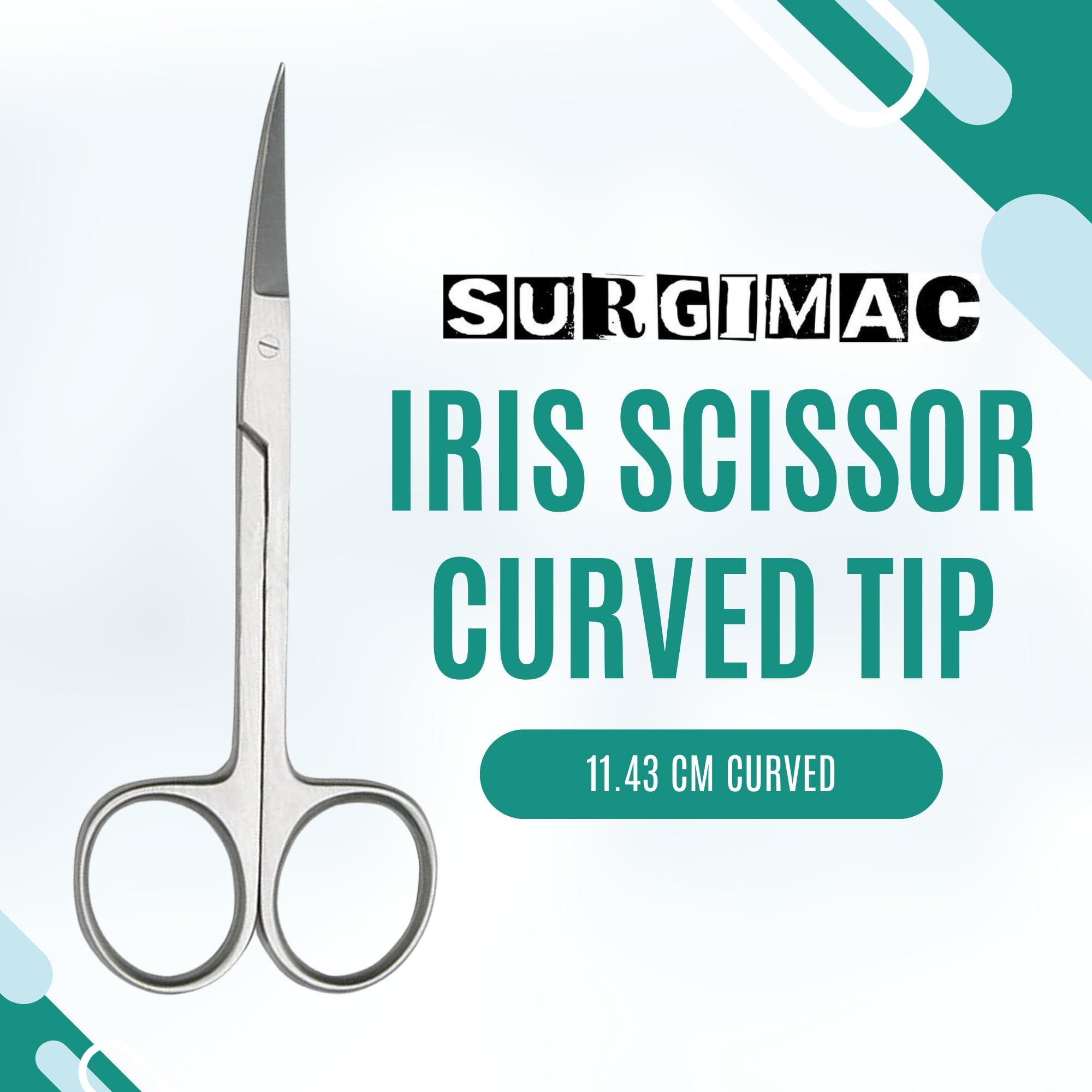 **Precision Iris Scissors - Curved Tip Sharp Dissection Scissors for Dental & Lab Use - Non-Slip Grip Stainless Steel Scissors - Ideal for Surgery, Crafting & Medical Procedures**