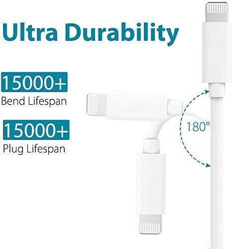 GlobaLink MFi Certified USB C to Lightning Cable 3-Pack (2m) - Fast Charging Cable for iPhone 14/13/12/11/X/8 & AirPods Pro - Durable Type C to Lightning Cable for Home, Office & Travel Charging