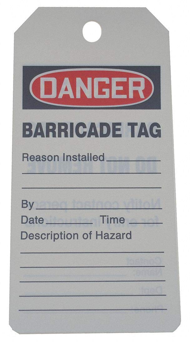 Accuform 10 mil PF Cardstock Barricade Danger Tags - 6-1/4