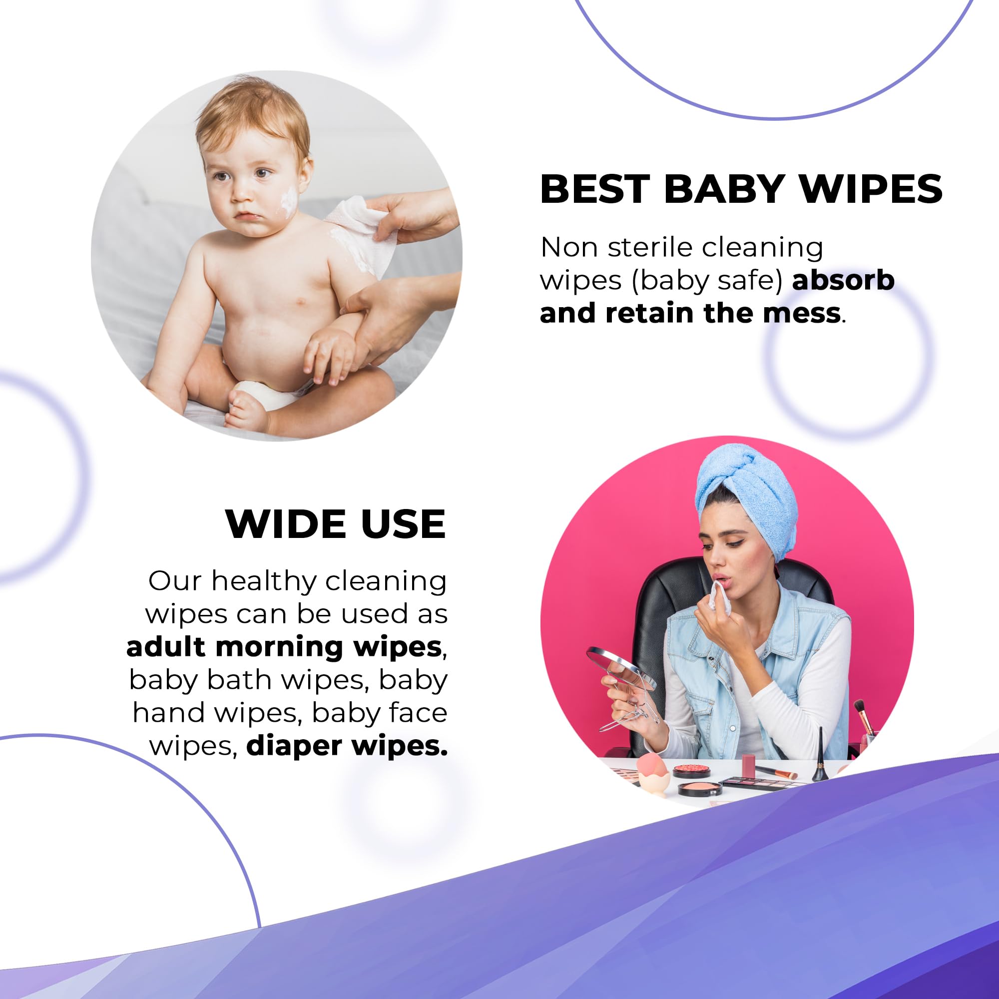 AMZ Medical Supply Hypoallergenic Baby Wipes - Unscented, Alcohol-Free, 6.7