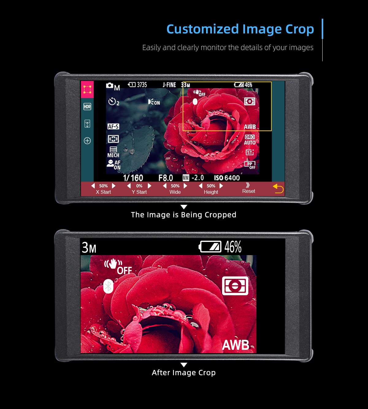 Portkeys PT6 5.2 Inch 4K HDMI Touch Screen Field Monitor - 1920x1080 Resolution, 3D LUT, Peaking Frame, Wireframe Protection, Image Crop - Perfect for DSLR Cameras, Live Streaming & Video Production