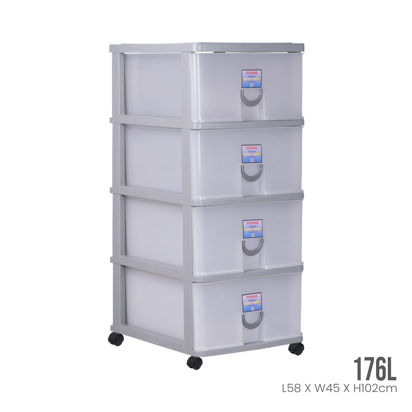 4-Tier Bitanic Storage Cabinet with Wheels (804 4) - Perfect for Home, Office, and Garage Organization