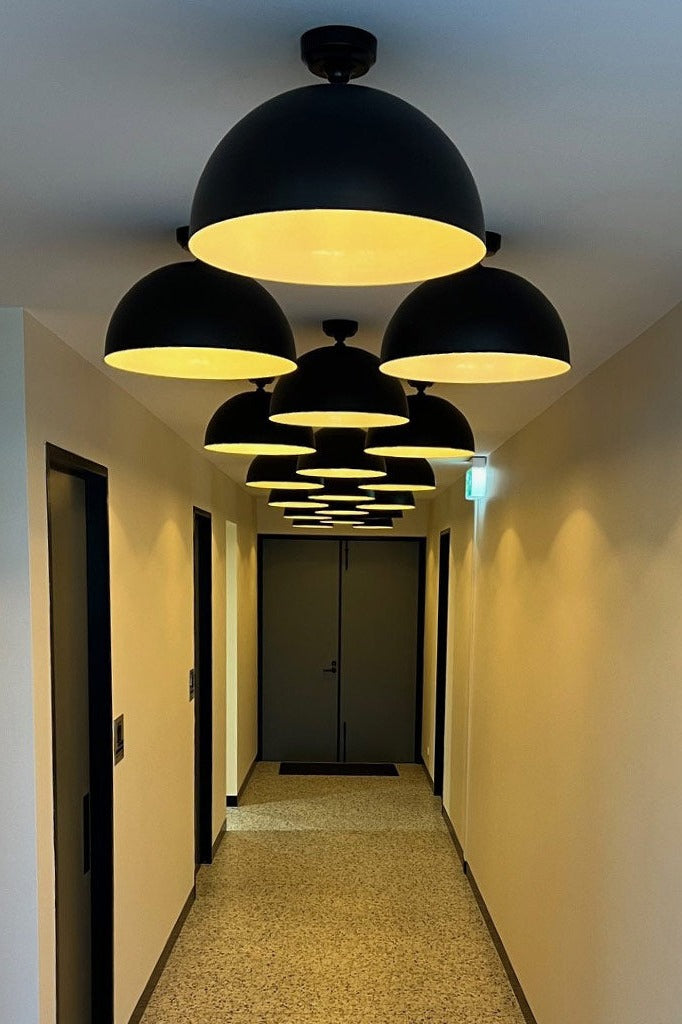 Modern Dome Flush Mount Ceiling Light Fixture - Energy Efficient LED Lighting for Bedroom, Kitchen, Hallway & Closet - Brushed Nickel Finish