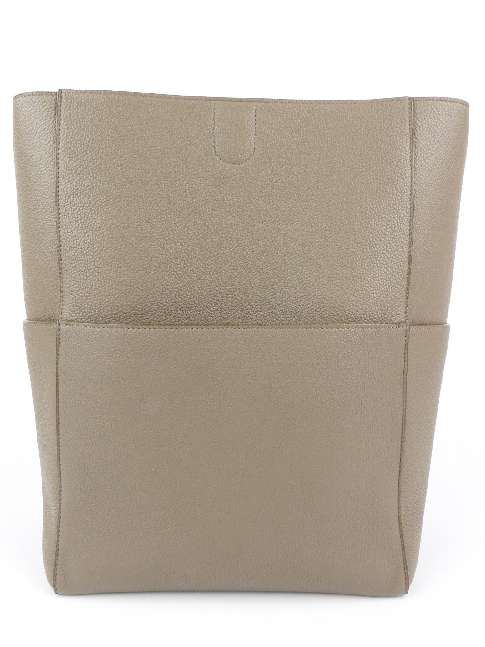 Celine Sangle Seau Shoulder Bag in Taupe Grey - Soft Grained Calfskin Leather for Women | Perfect for Work, Travel & Everyday Use