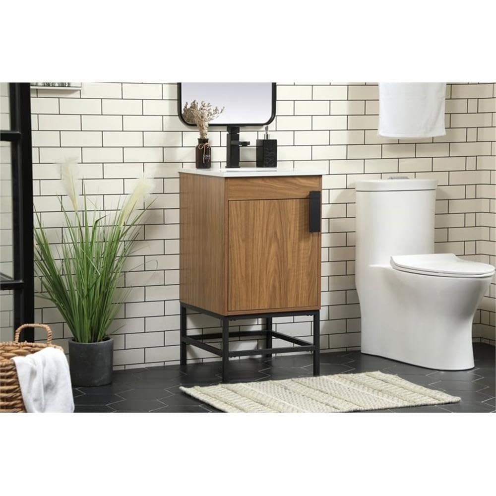 Modern 32-inch Single Bathroom Vanity with Backsplash - Elegant Grey Under Sink Storage Organizer Cabinet for Bathroom Decor | Perfect for Small Spaces, Apartments & Home Renovations