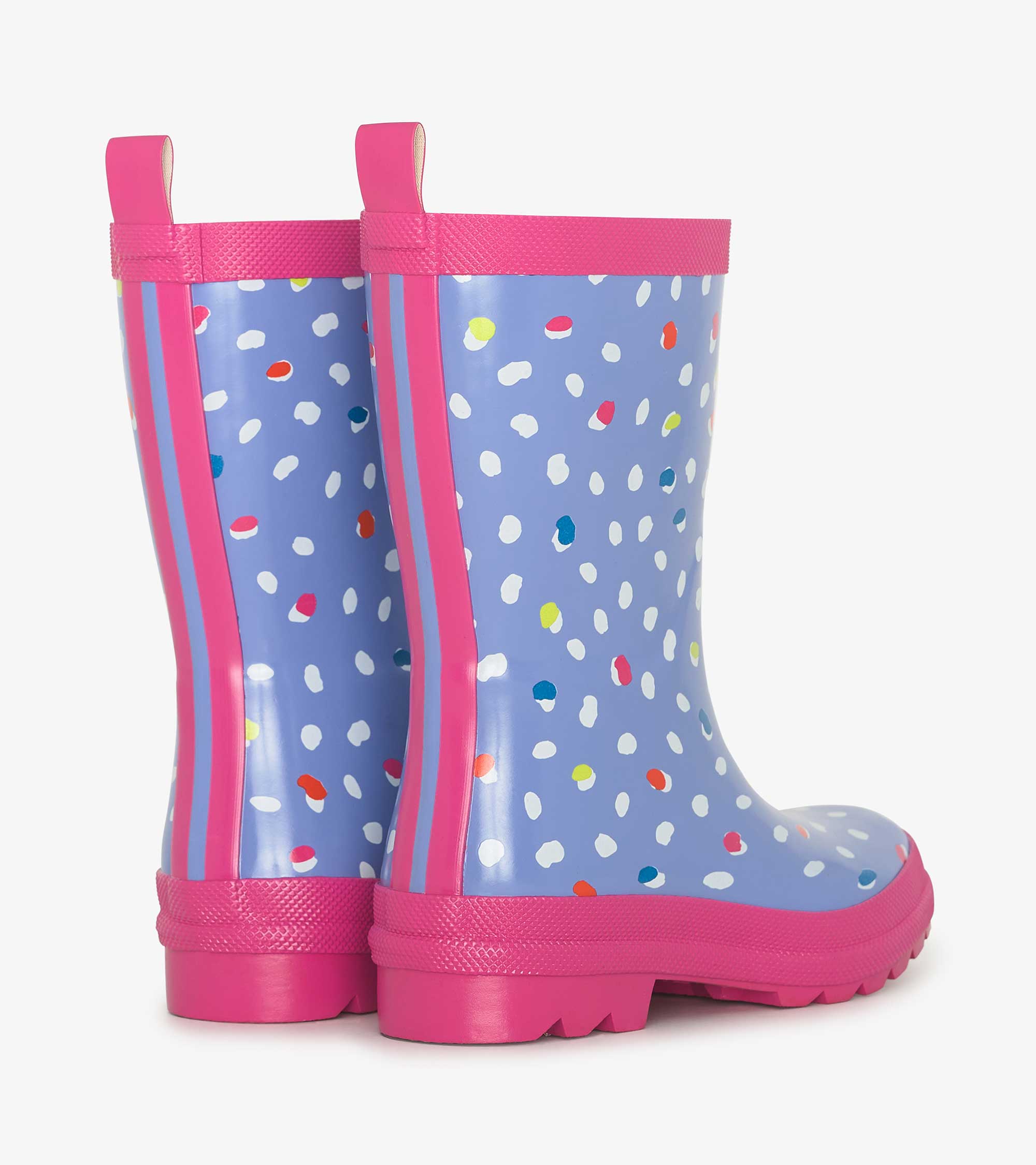 Hatley Lots of Dots Shiny Rain Boots for Women - Waterproof Rubber Rain Boots with Fun Polka Dot Design - Perfect for Gardening, Walking Dogs & Outdoor Adventures
