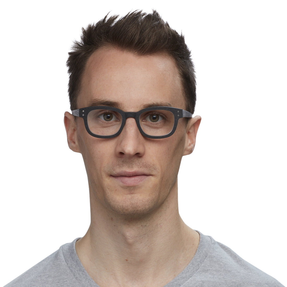 Biff Narrow Color 00 Matte Black Woodgrain Eyeglass Frames - Lightweight & Durable for Men & Women - Perfect for Office, Reading & Everyday Wear