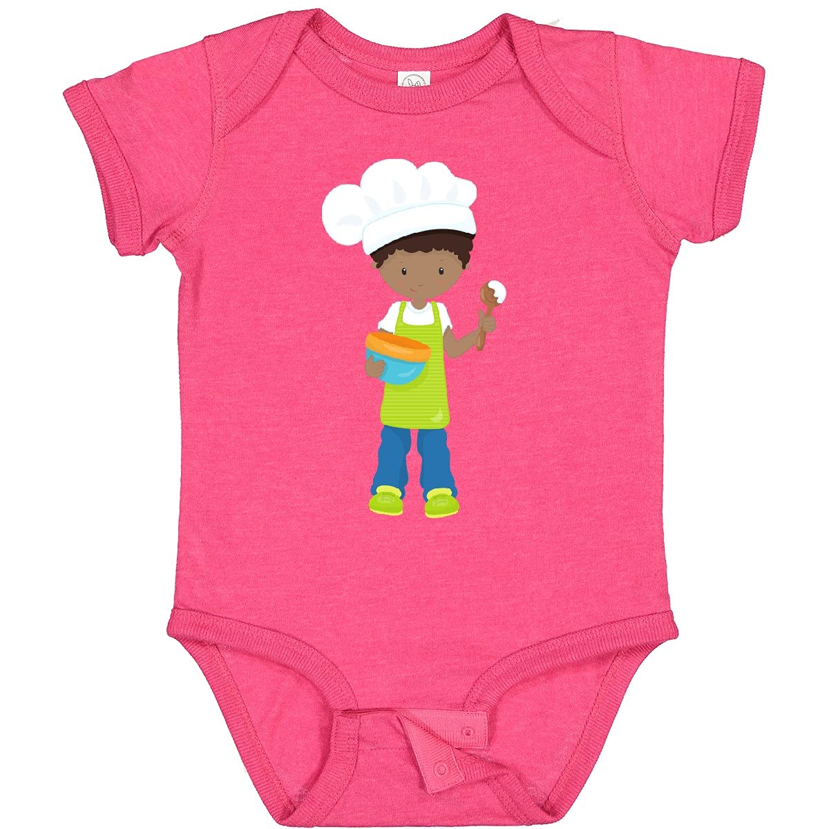 Inktastic African American Boy Baking Baker Bakery Apron Baby Bodysuit - Cute Infant Outfit for Baking Enthusiasts & Family Cooking Moments