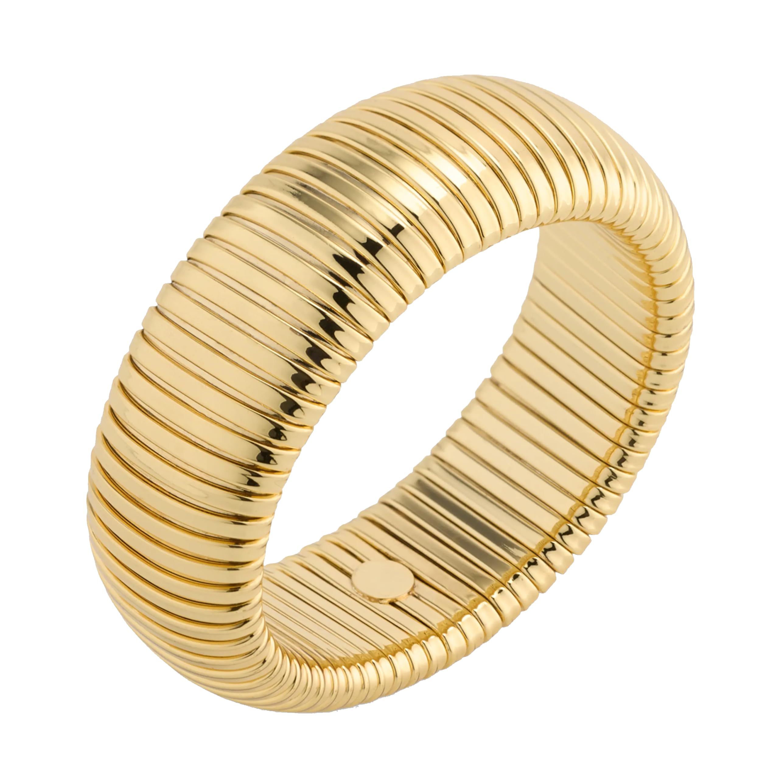 14K Gold Filled Stainless Steel Chunky Bangle Bracelet for Women - Waterproof, Hypoallergenic, Non-Tarnish Trendy Jewelry - Perfect for Everyday Wear, Parties & Special Occasions