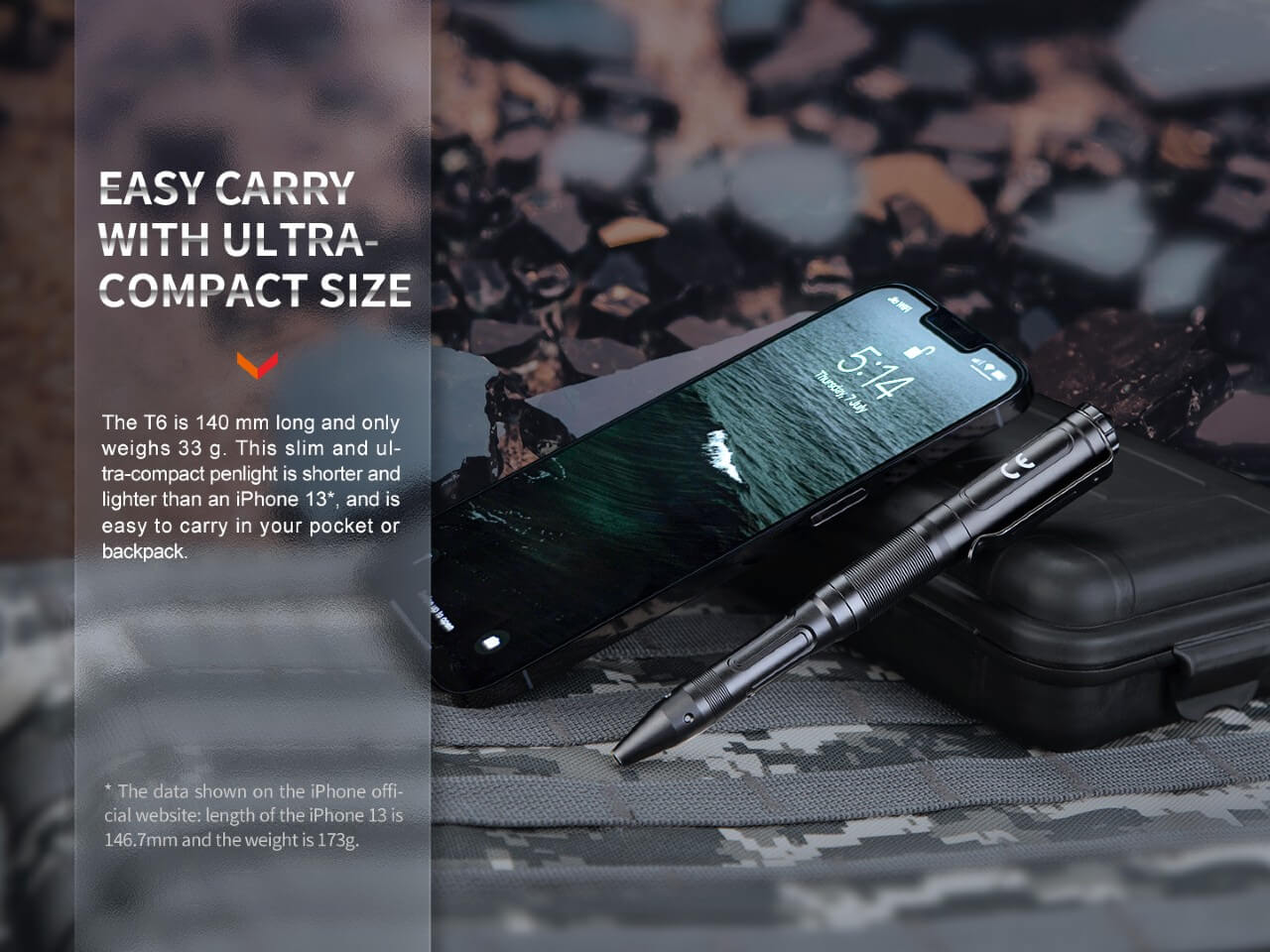 Fenix T6 Tactical LED Penlight - Ultra Bright Rechargeable Flashlight for Law Enforcement, Military & Outdoor Adventures | Perfect for Night Patrols, Camping & Emergency Situations