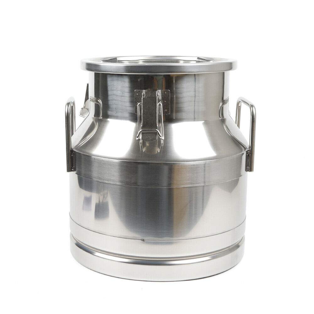 Premium Stainless Steel Milk Can - 20L (5.3 Gallon) Heavy Duty Food Grade Milk Storage & Transport Container with Silicone Sealed Lid - Ideal for Dairy, Wine, Beverages & Bulk Liquid Storage - Perfect for Farms, Restaurants & Home Brewing
