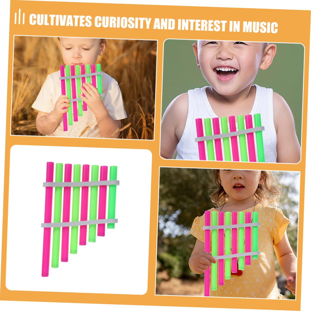ERINGOGO Kids Musical Toy - DIY Mini Pan Flute Set, 2-Pack Self-Assembling Panpipes for Children | Perfect for Music Education, Early Learning & Creative Play