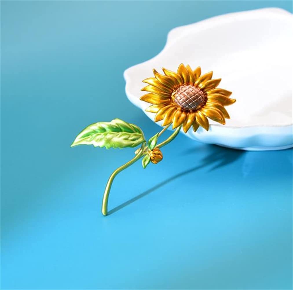 Stylish Yellow Sunflower Enamel Brooch Pin - Fashion Accessory for Women & Girls - Perfect Gift for Jackets, Lapels & Backpacks - Great for Parties, Weddings & Everyday Wear