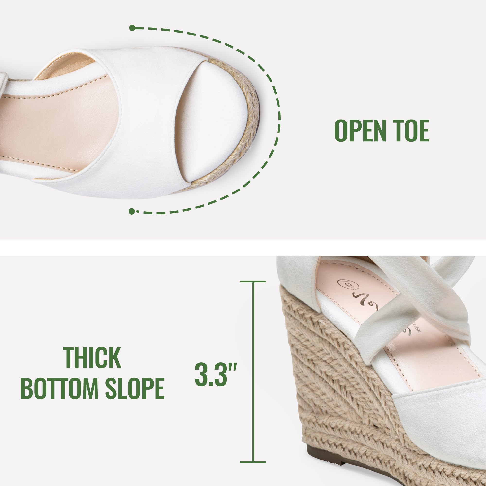 Vepose Women's Platform Wedge Sandals - Open Toe Espadrilles with Lace-Up Detail - Comfortable High Heel Summer Shoes for Beach, Party & Casual Outings