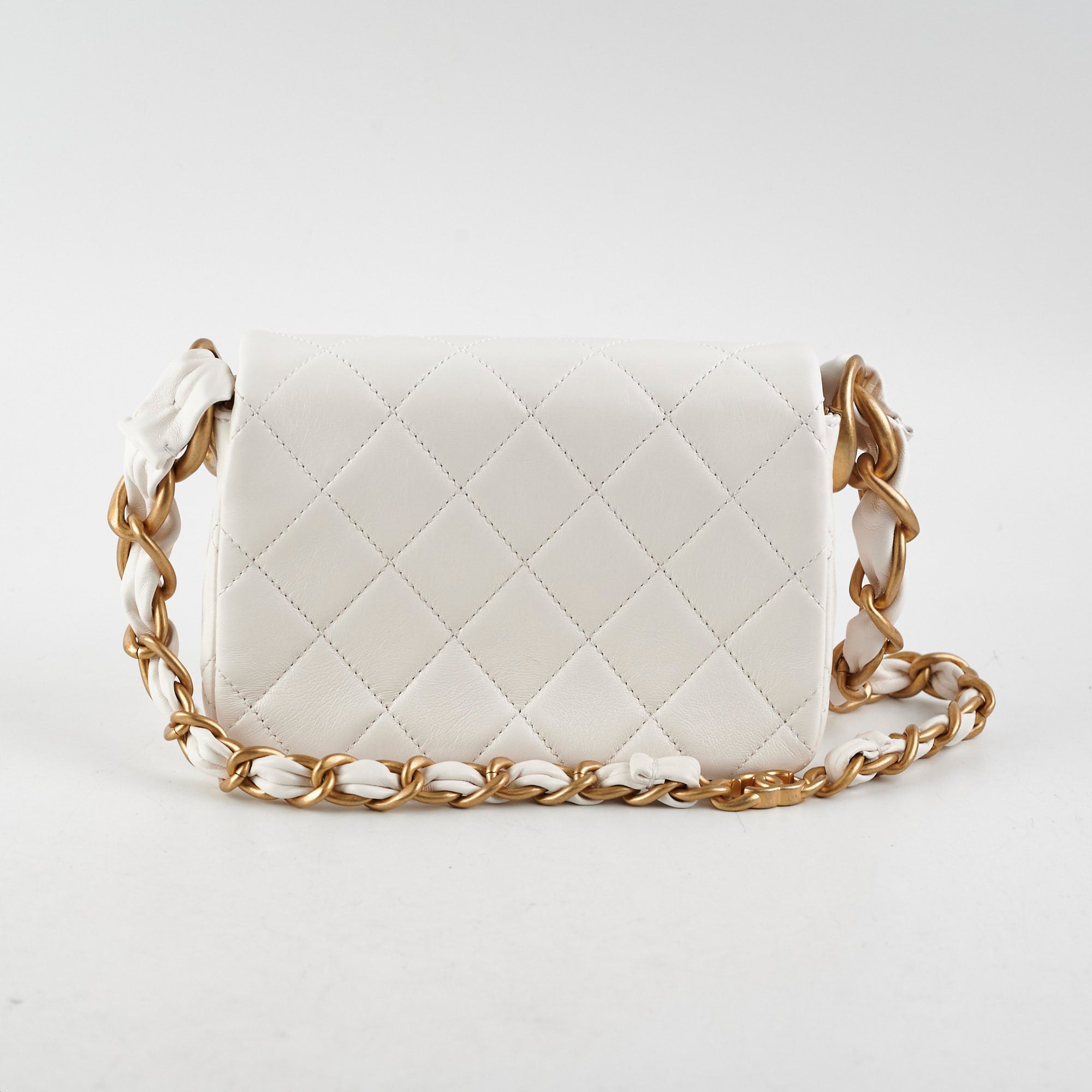 Chanel Seasonal Calfskin Shoulder Bag White - Luxury Designer Handbag for Women - Perfect for Work, Travel & Evening Events