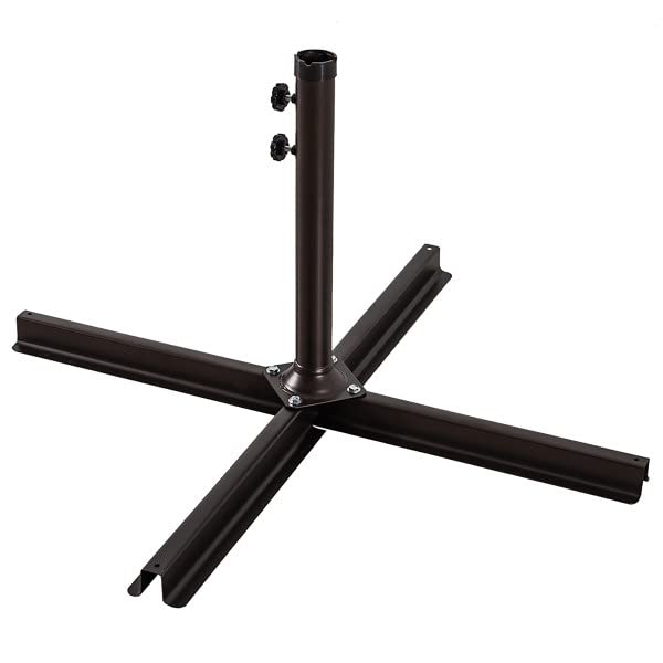 WO Home Furniture 10ft Cantilever Patio LED Umbrella Set with Stand - 2 Pack, Red | Outdoor Garden, Poolside & Backyard Shade Solution