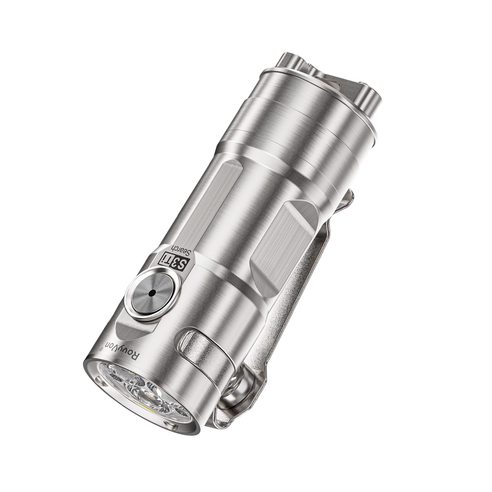 RovyVon S3 Titanium LED Flashlight - 1800 Lumens Super Bright, USB-C Rechargeable, 6 Modes, IPX8 Waterproof - Compact EDC Keychain Light for Hiking, Camping, Emergency & Outdoor Adventures