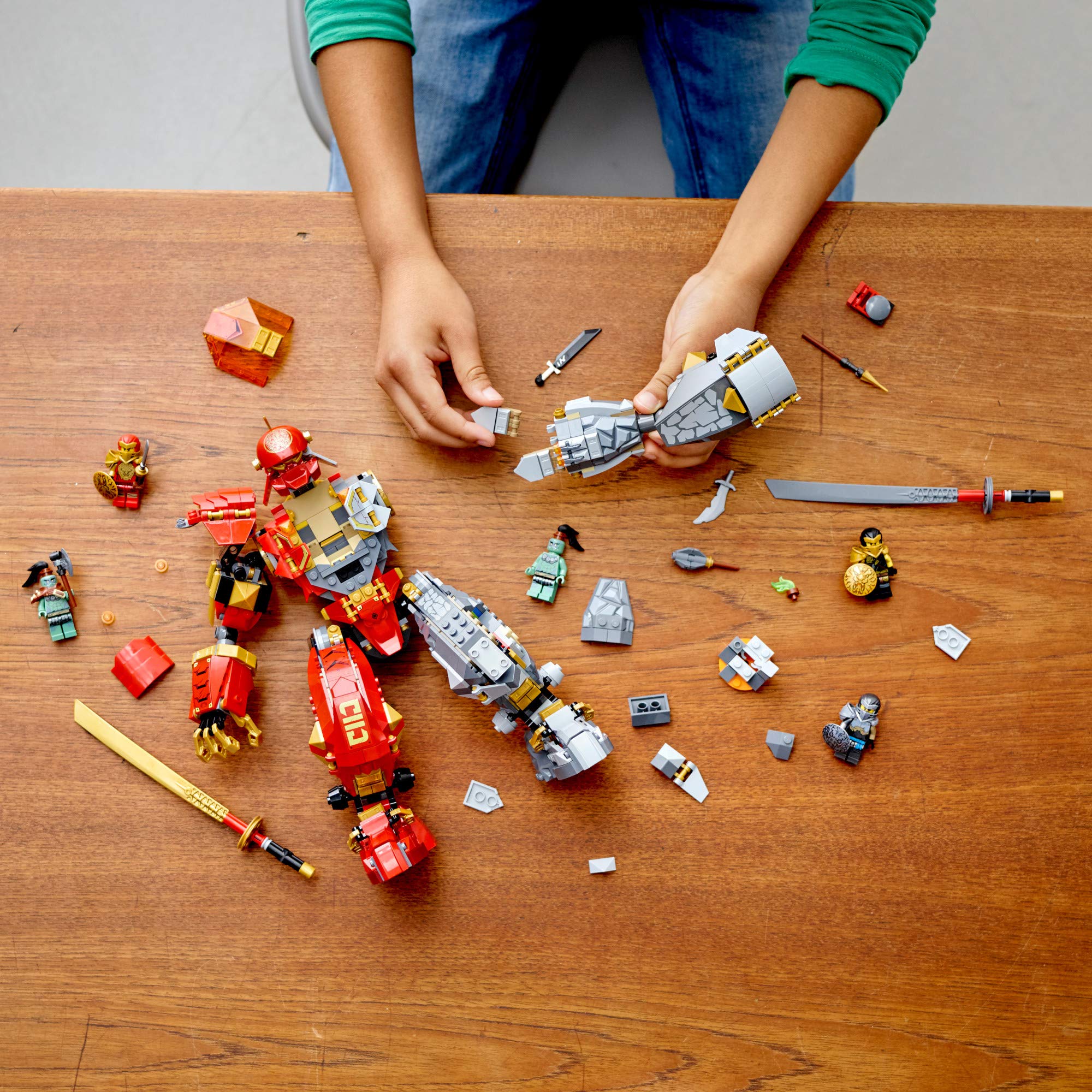 LEGO NINJAGO Fire Stone Mech 71720 Building Kit - 968-Piece Ninja Robot Toy with Jay Minifigure | Creative Play & STEM Learning for Kids Ages 8+ | Birthday Gift & Collectible for Action Figure Lovers