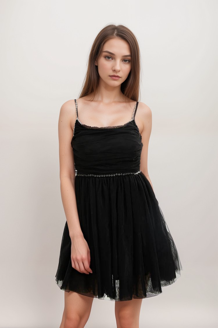 Catriona Embellished Tulle Mini Dress - Elegant Party Gown for Weddings, Prom & Evening Events